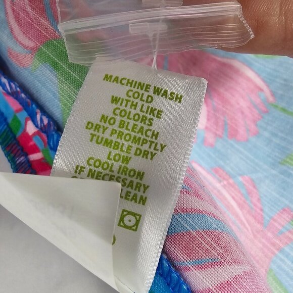 NWOT Lilly Pulitzer Blue Pink Resort Fit Beach Vacation Cropped Pants10 - Picture 15 of 16